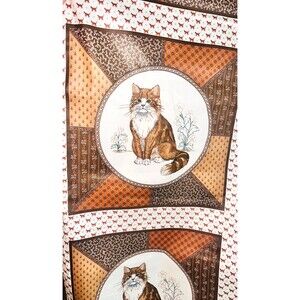 8 VTG `90 Tabby  Cat 15" Square Pillow Panels  44" X 17½"